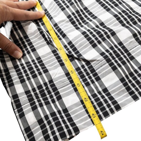 Anthropologie Black & White Plaid Square-Neck Tie-Strap Midi Dress Checkered M - Picture 9 of 11